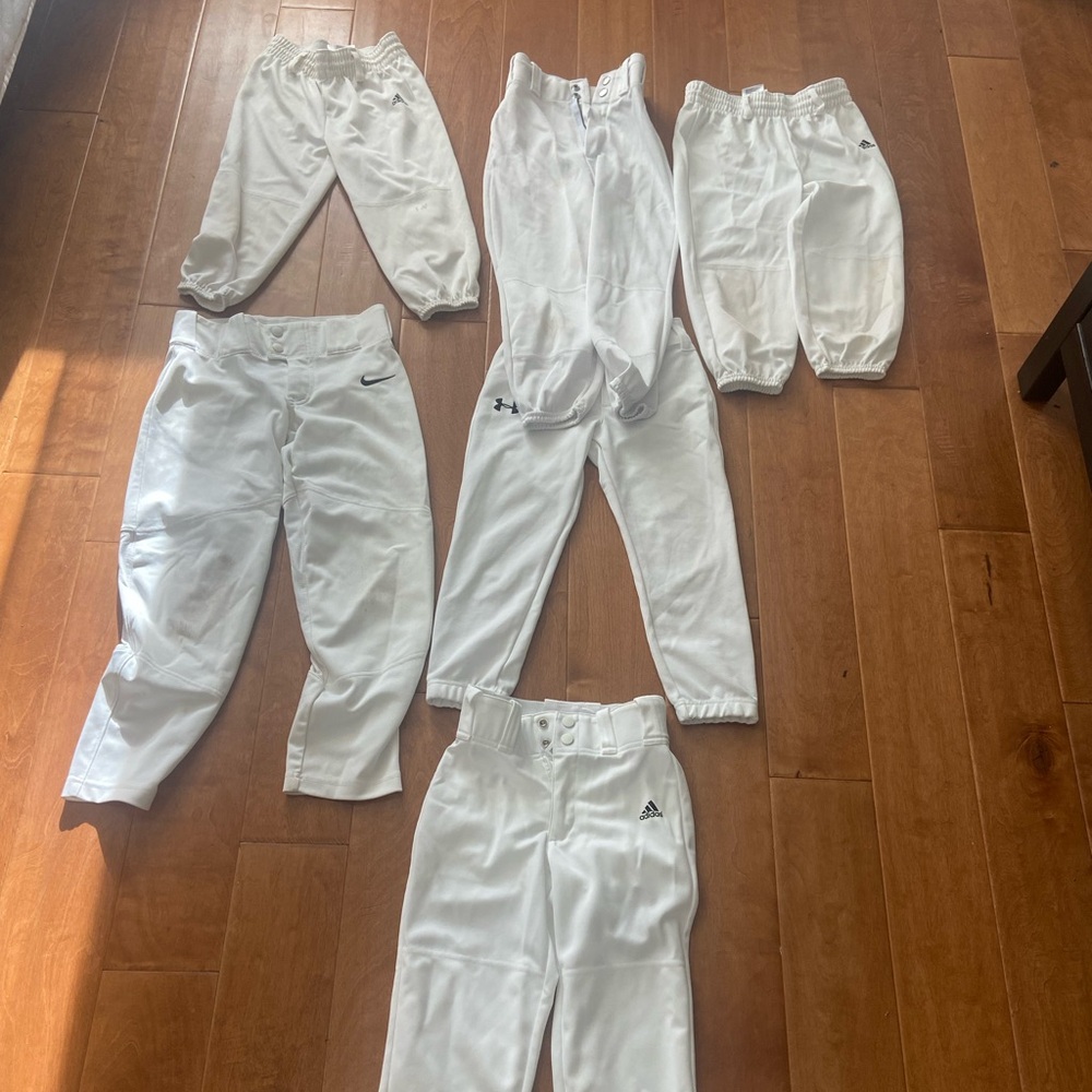 Kids white baseball pants (6 bundle)